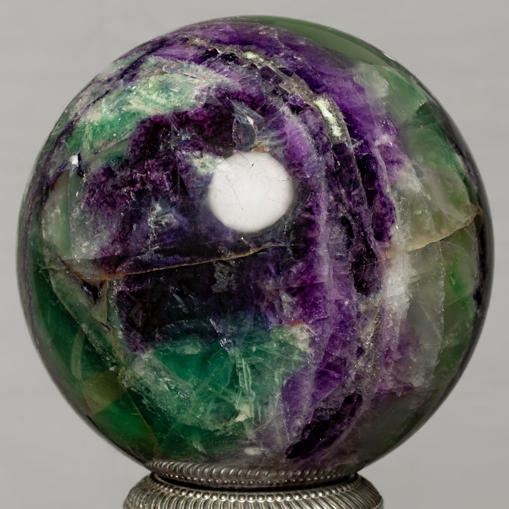 萤石 精细抛光多彩萤石球体 - 高度: 10.82 cm - 宽度: 10.82 cm- 2090 g #2.1
