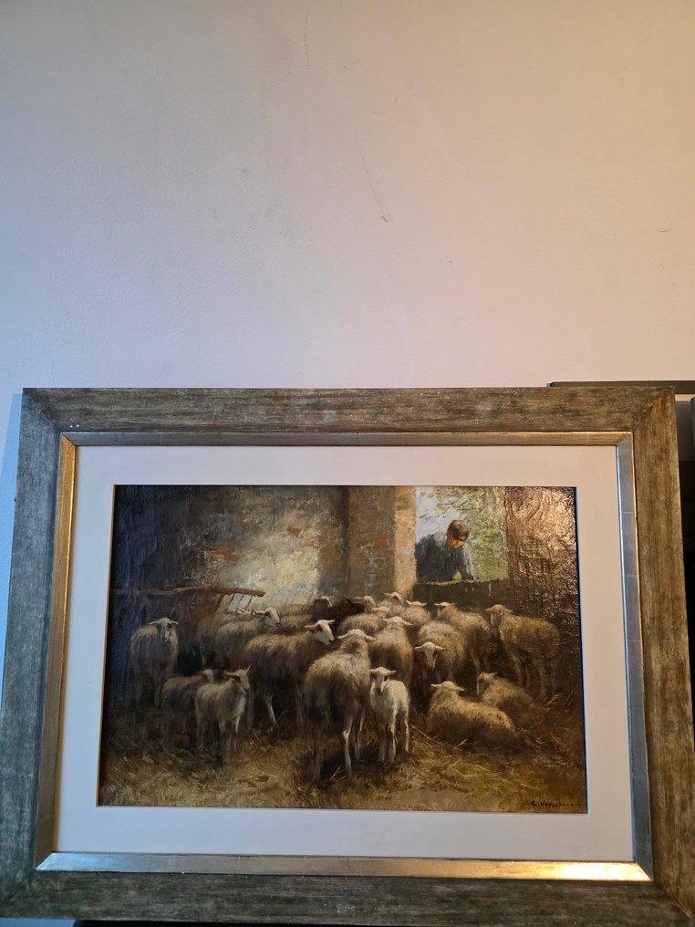 Cor Bouter/C.Verschuur (1888-1966) - Schapen in de stal #1.0