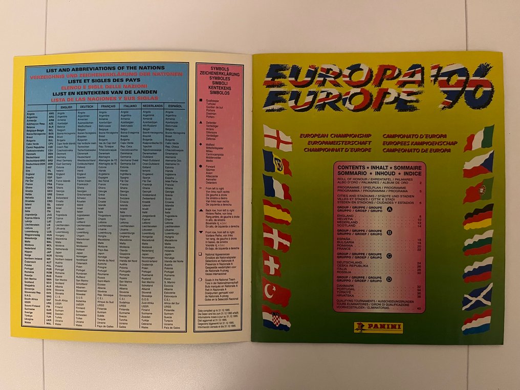 Panini Euro 96 - Complete album with Order form + Sealed Pack - Erinomainen (EX) #4.3