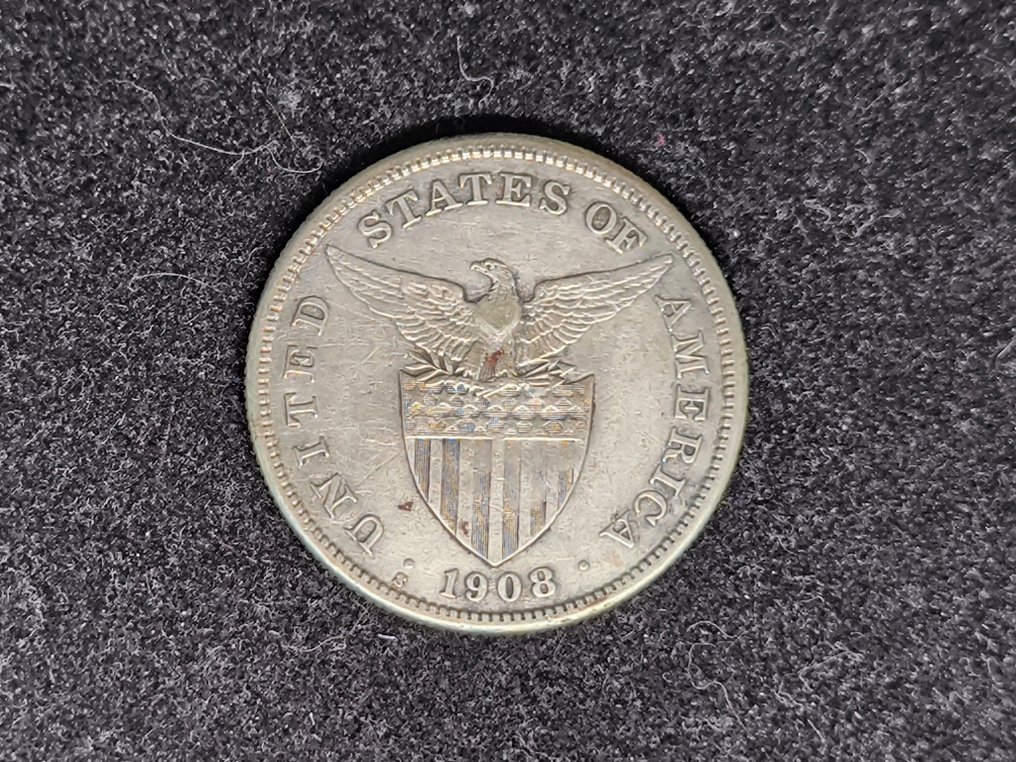 菲律宾, 美国政府. 1 Peso 1908 S Philippines  (没有保留价) #1.0