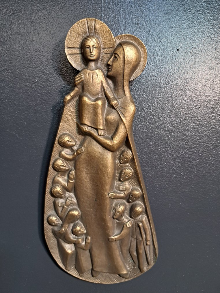 Πλακέτα - Μαντόνα της ευσπλαχνίας - 28 εκ. - Μπρούντζος #1.0