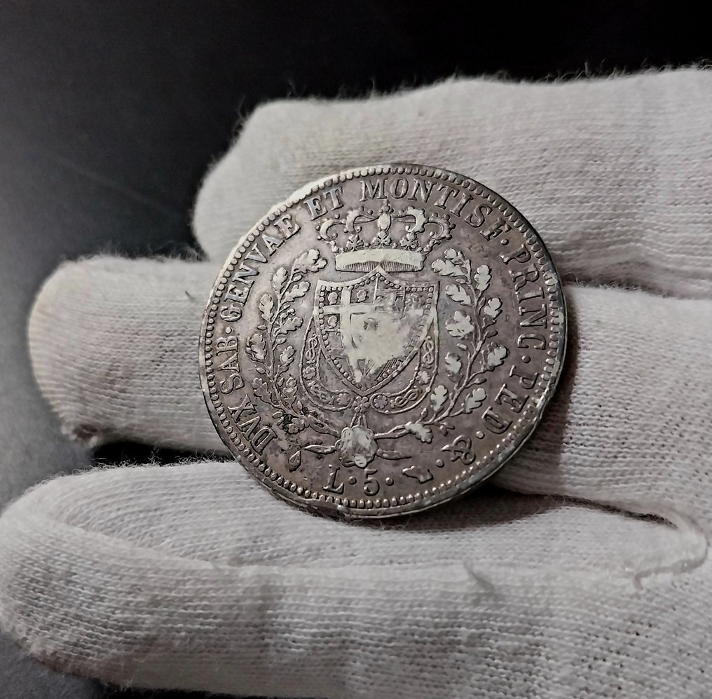 意大利， 撒丁岛王国 5 Lire 1826  (没有保留价) #3.2