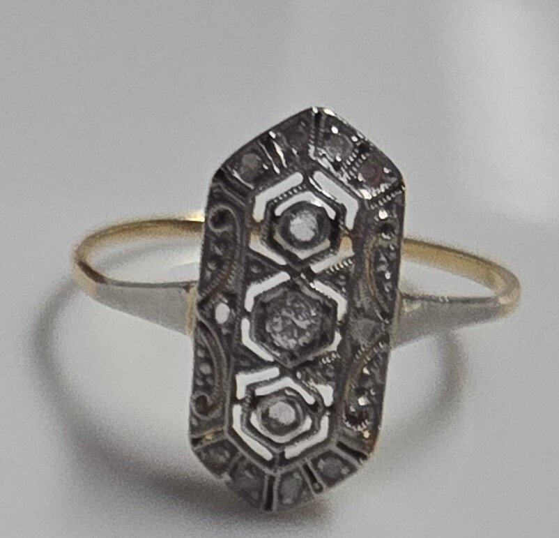 Ei pohjahintaa - Statement-sormus - 18 kt. Keltakulta, Platina Timantti (Luonnollinen)  - Timantti #3.2