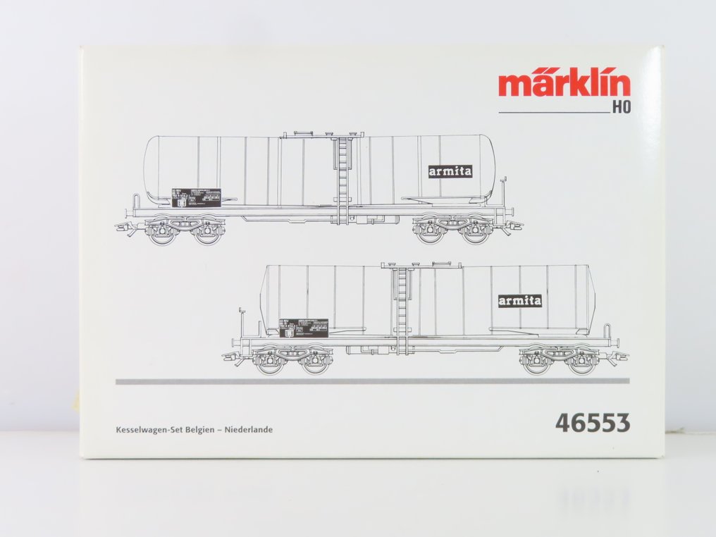 Märklin H0 - 46553 - Pienoisjunaradan tavaravaunusetti (1) - Kaksi-osainen tavaravaunusarja, jossa on nelipyöräinen kattilavaunu, ja jossa on painatus 'ARMITA'. - DB #3.2