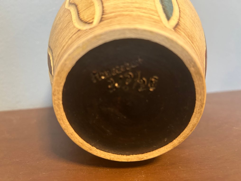 Ernst Speier - Βάζο (2) - Terracotta - Sgraffito - όψη ξύλου #4.3