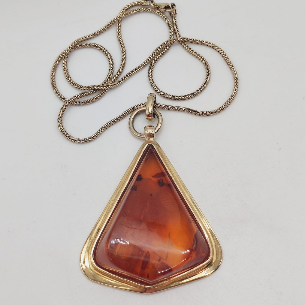 Sans prix de réserve - Collier avec pendentif Argent Ambre #4.3