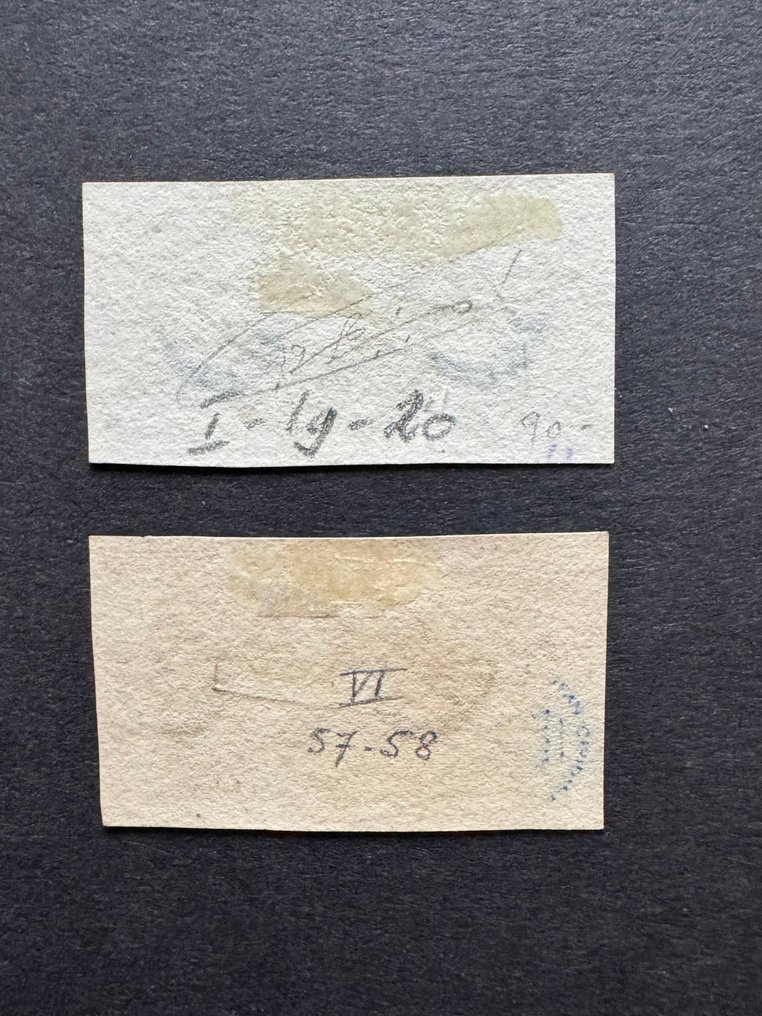 Netherlands 1852 - King Willem III in pairs. - NVPH 1 en 2 #1.0