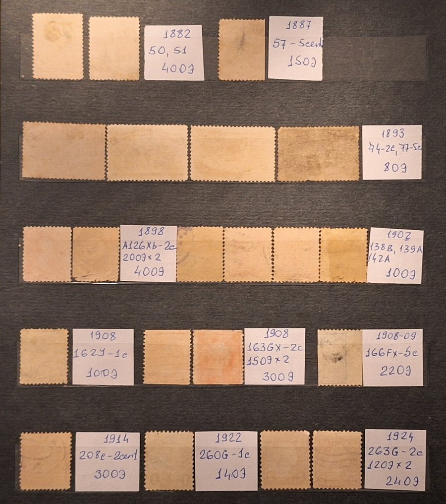 United States 1882/1924 - large and beautiful collection of American stamps 1882-1924 - Michel 2014 Cat. Num: 50-263G #1.0