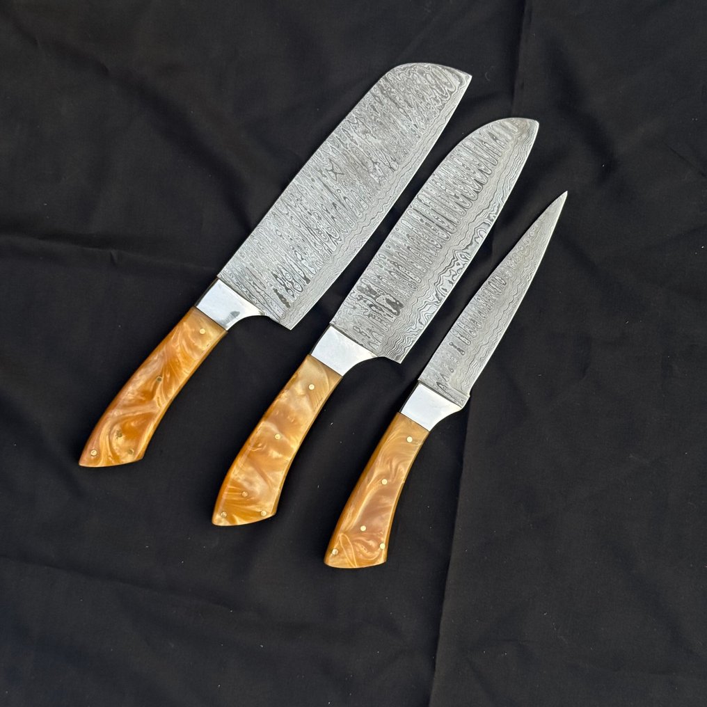 Bordknive sæt (3) - Stål, Harpiks - Bordkniv sæt #1.0