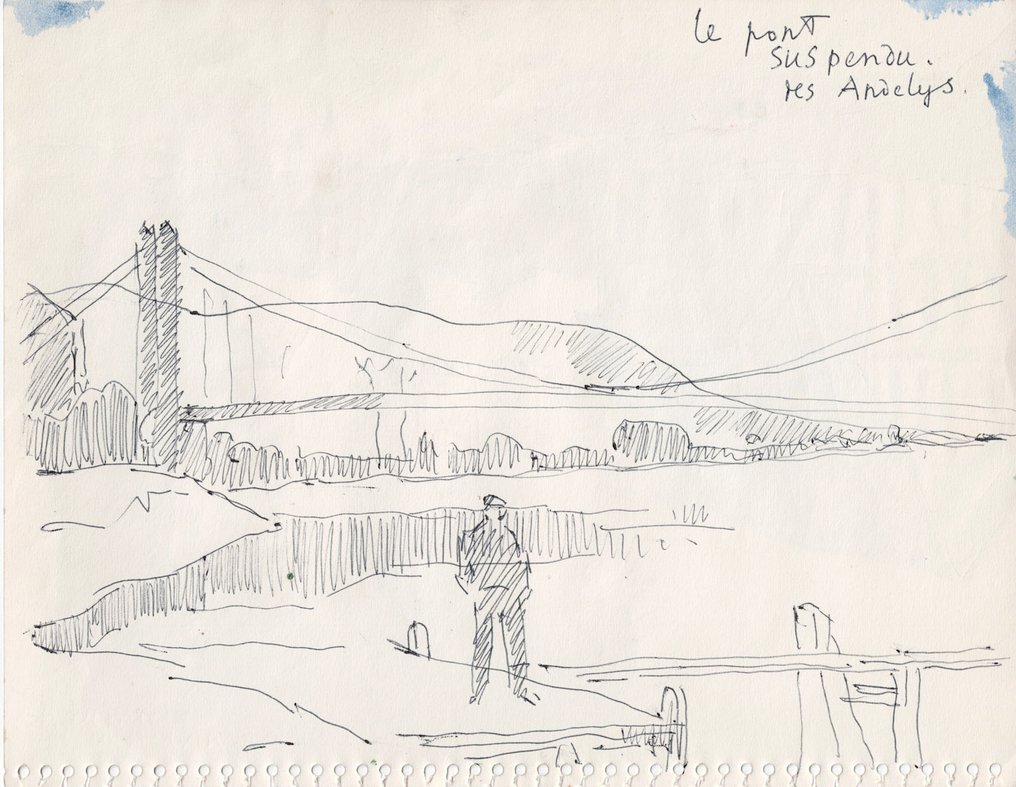 René Sautin (1881-1968) - Maison à colombages - Le pont suspendu, les Andelys #3.2