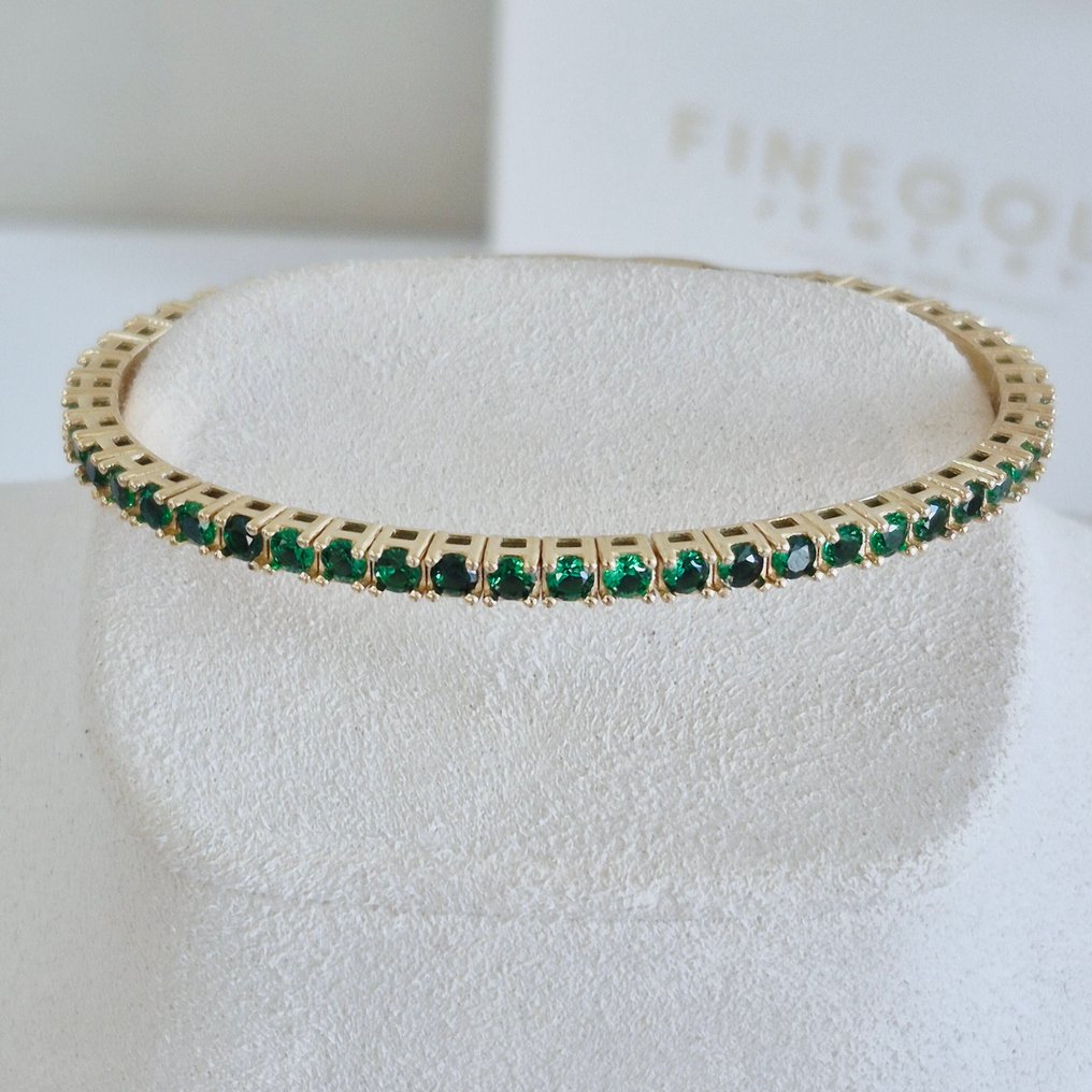 Bracelet - 14 carats Or jaune Zircon - Titane flexible #3.2