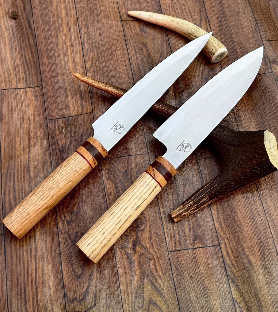 厨刀 - 日式风格。手工厨房刀，厨师刀，非洲木材 10/53 - 亚洲 #1.0