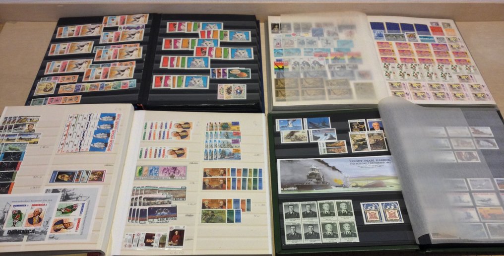 Various countries  - Motif: W.W.II, flora, fauna, nature, and ships, from various countries, in 4 stockbooks/albums. #1.0