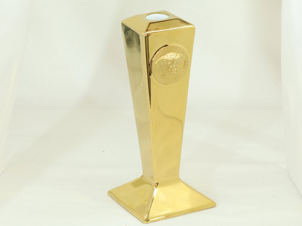 Rosenthal, Studio line - Versace - Candlestick Vanity Medusa - Golden porcelain #3.2