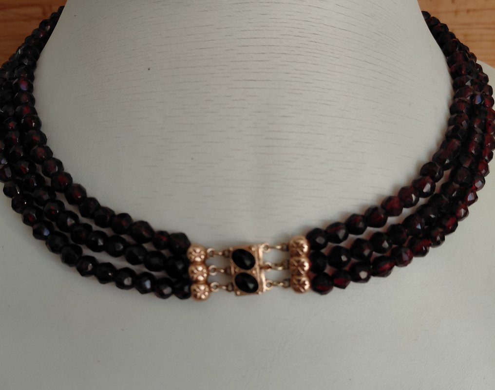 χωρίς τιμή ασφαλείας - Κολιέ τσόκερ - 14 καράτια Ροζ χρυσό - Αρχαίο κολιέ με γαζόν #2.1