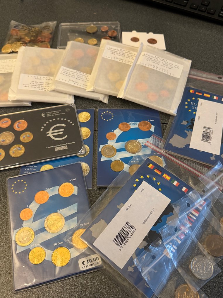 Σλοβενία, Σλοβακία. Starterkit / Series 1 Cent - 2 Euro / Token 2007/2009 (19 items)  (χωρίς τιμή ασφαλείας) #1.0