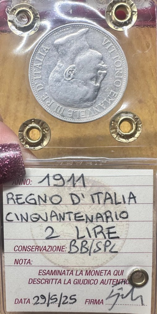 義大利王國 Vittorio Emanuele III. 2 Lire 1911 "Cinquantenario"  (沒有保留價) #2.1