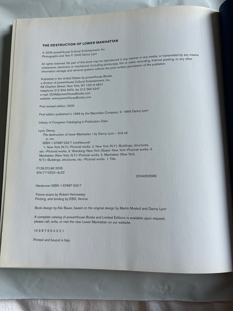 Danny Lyon - THE DESTRUCTION OF LOWER MANHATTAN - 1969-2005 #2.1