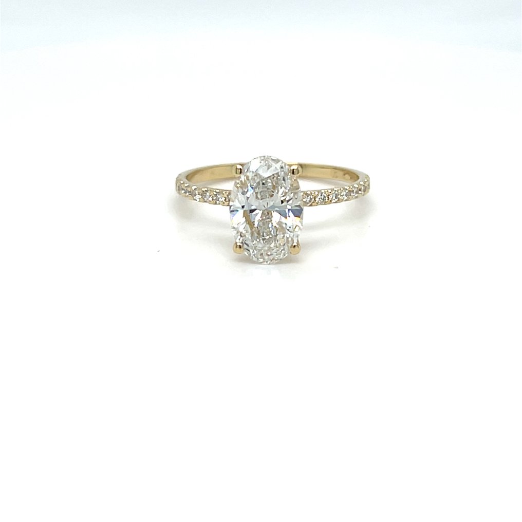 Zonder minimumprijs - Ring - 14 karaat Geel goud - 1.18ct. tw. Diamant (Lab-grown) - Diamant #1.0