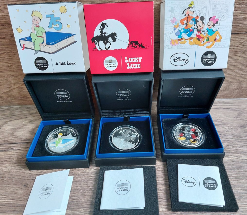 Frankrike. 10 Euro Various Years (6 monnaies) Proof #1.0