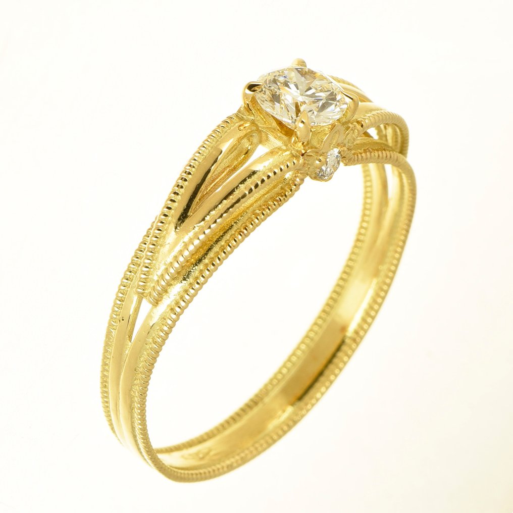 Bague - 14 carats Or jaune Diamant (Naturelle)  #3.2