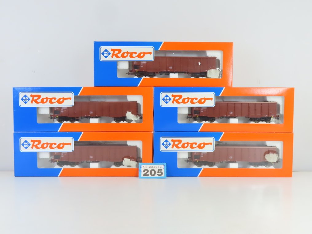 Roco H0 - 47474 - Τρένο μοντελισμού μεταφοράς εμπορευμάτων (5) - Τετραξονικά φορτηγά υψηλής ανύψωσης - NS #1.0