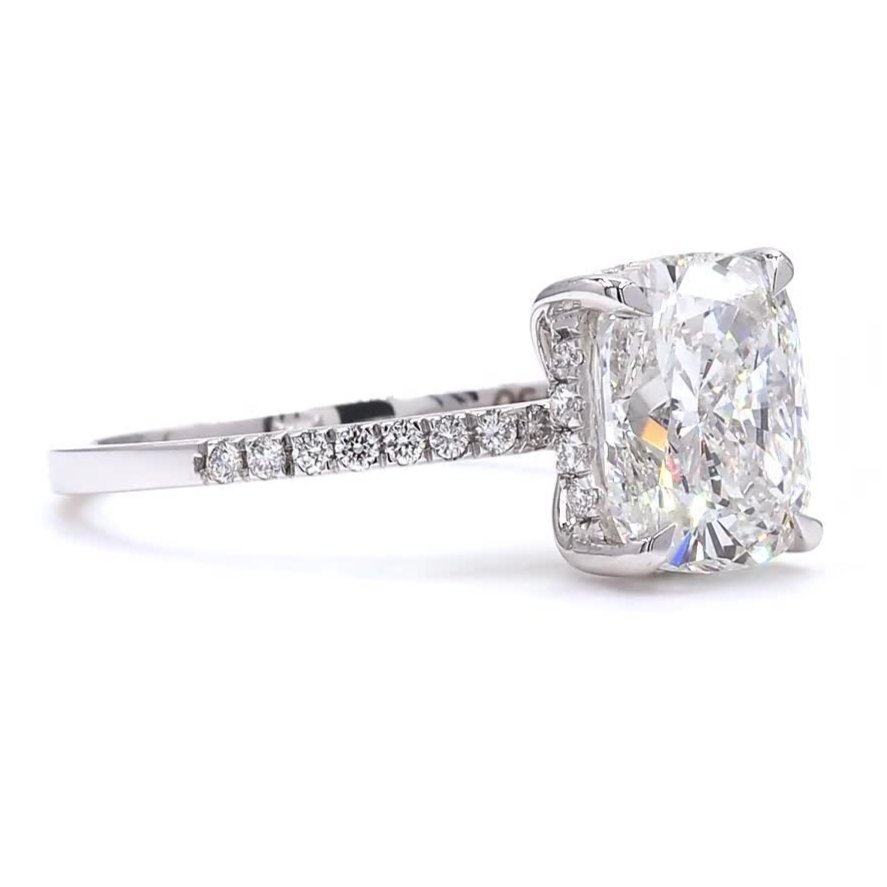 沒有保留價 - 戒指 - 14 克拉 白金 - 3.29ct. tw. 鉆石 (實驗室培育) - 鉆石 - D(无色) #4.3