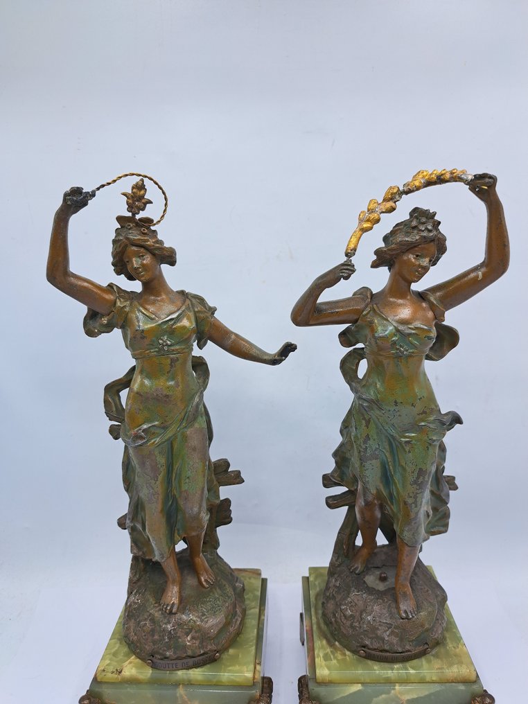 雕塑, "rayon de soleil" & "goute de rossee" - 37 cm - 粗锌 #1.0