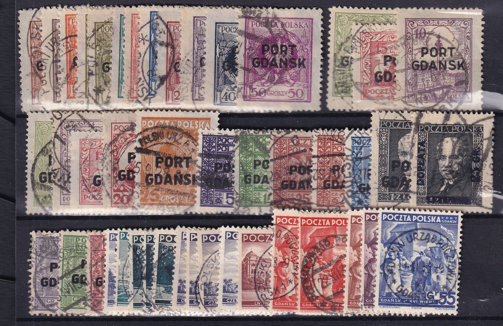 Danzig 1925/1929 - Collection Port Gdansk sur une carte d'insertion. - Michel: 1/37 #1.0