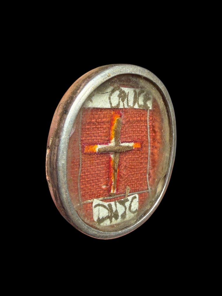 Pyhäinjäännöslipas - Hopeoitu metalli - 1850-1900 - Meidän Herramme Jeesus Kristuksen pyhä risti #3.2