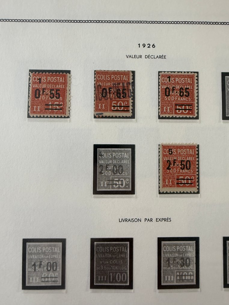 法国  - 收藏“Colis Postaux”中的精品，状态良好，价格在1500欧元以上，带有**和*评级，价值较高。 #4.3