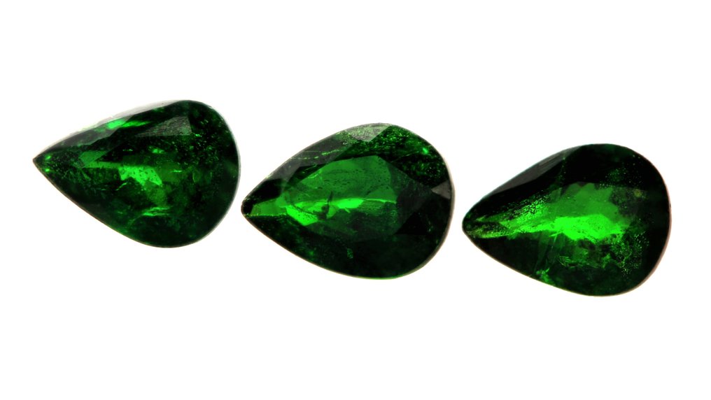 沒有保留價 - 3 pcs  綠色 沙弗來石  - 1.98 ct - Instituto Gemólogico Español (IGE) #1.0