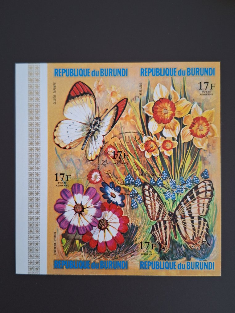 蒲隆地  - 1973年 - 编号PA289/PA312，完整系列“蝴蝶与花卉”，目录编号£850.00欧元。 #3.2