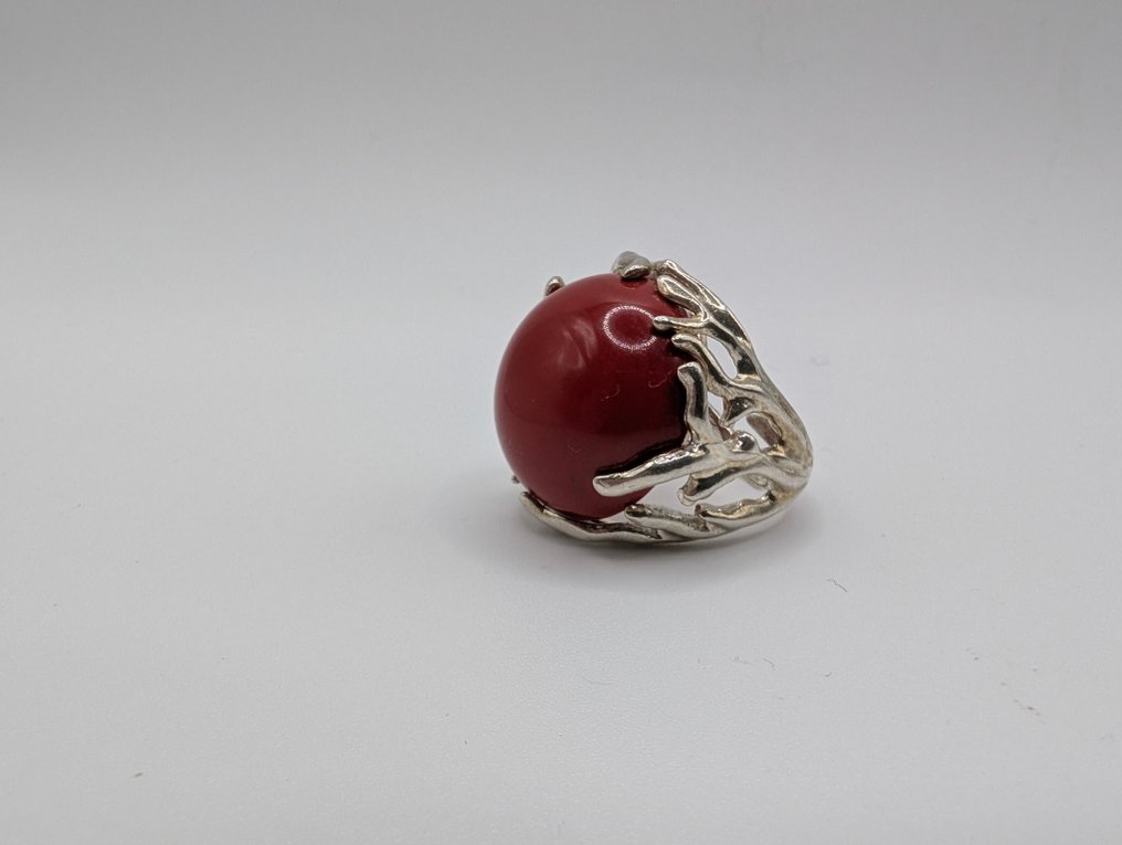 Ingen reservasjonspris - Ring Sølv Bakelitt #2.1