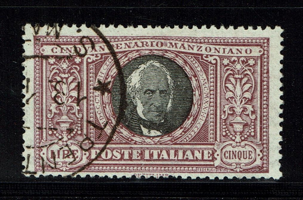 義大利王國 1923 - 亚历山大·曼佐尼逝世五十周年二手 - Sassone 151/156 #2.1