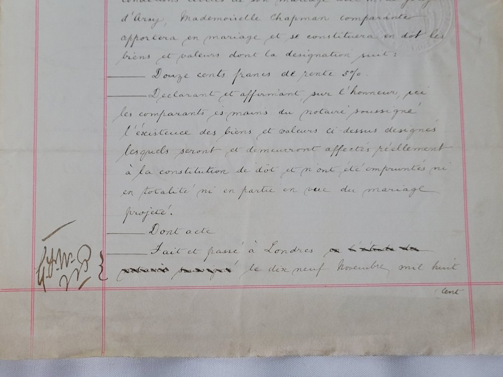 Divers - Déclaration d’apport en vue de mariage - 1881 #4.3