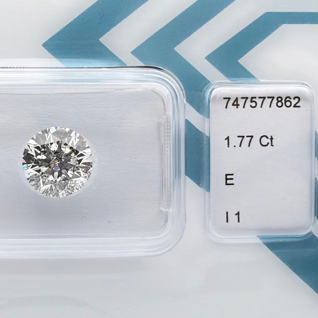 没有保留价 - 1 pcs 钻石  (天然)  - 1.77 ct - 圆形 - E - I1 内含一级 - 国际宝石研究院（IGI） #1.0