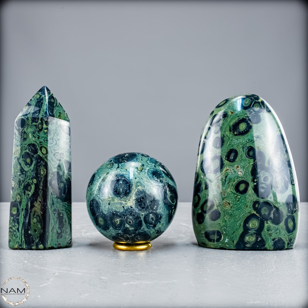 天然坎巴巴碧玉玛瑙套装 令人安心的、强大的、充满古老能量的- 1390.77 g - (3) #2.1