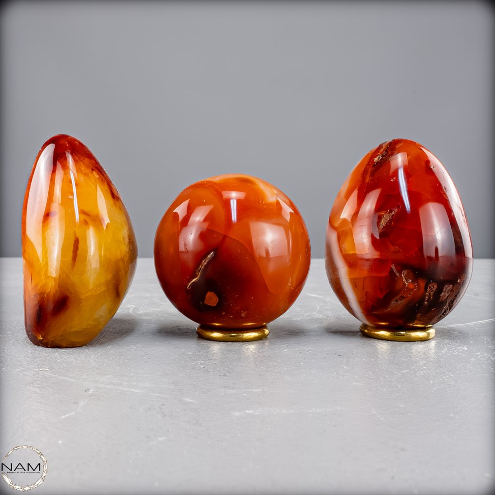 Fuoco e passione Set di carneol unico, pieno di vitalità- 863.25 g - (3) #3.2