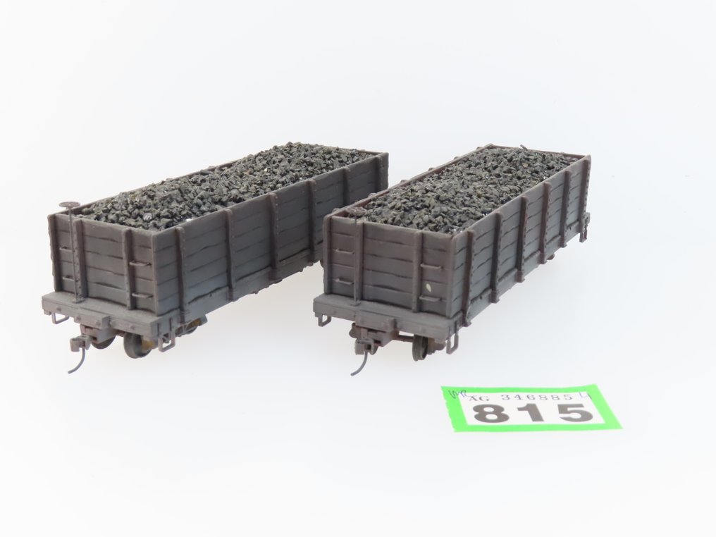 Spectrum 0n30 - Model train freight carriage (2) - Two high open cargo trucks with loading capacity. - Privaat #2.1
