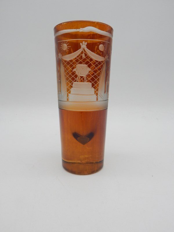 Άγνωστη - Διακριτικό - masonic franc maconnerie old engraved glass - 20ος-τέλη #1.0