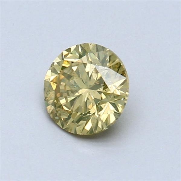 Nincs minimálár - 1 pcs Gyémánt  (Természetes színű)  - 0.50 ct - Kerek - Fancy vivid Zöld Sárga - SI2 - Nemzetközi Gemmológiai Intézet (IGI) #3.2