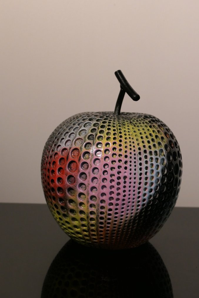 Rich'ART - Pomme multicolore en résine dans le style de Yayoi Kusama - Edition limitée et numérotée #4.3