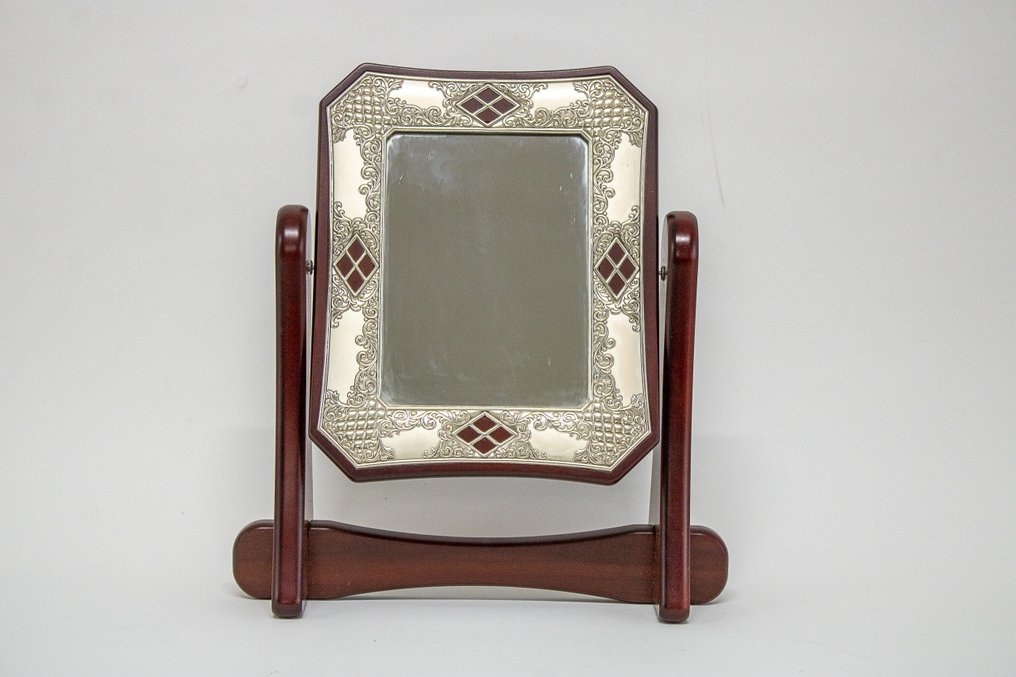 Table mirror- toilet - Silverplated - decorated #1.0