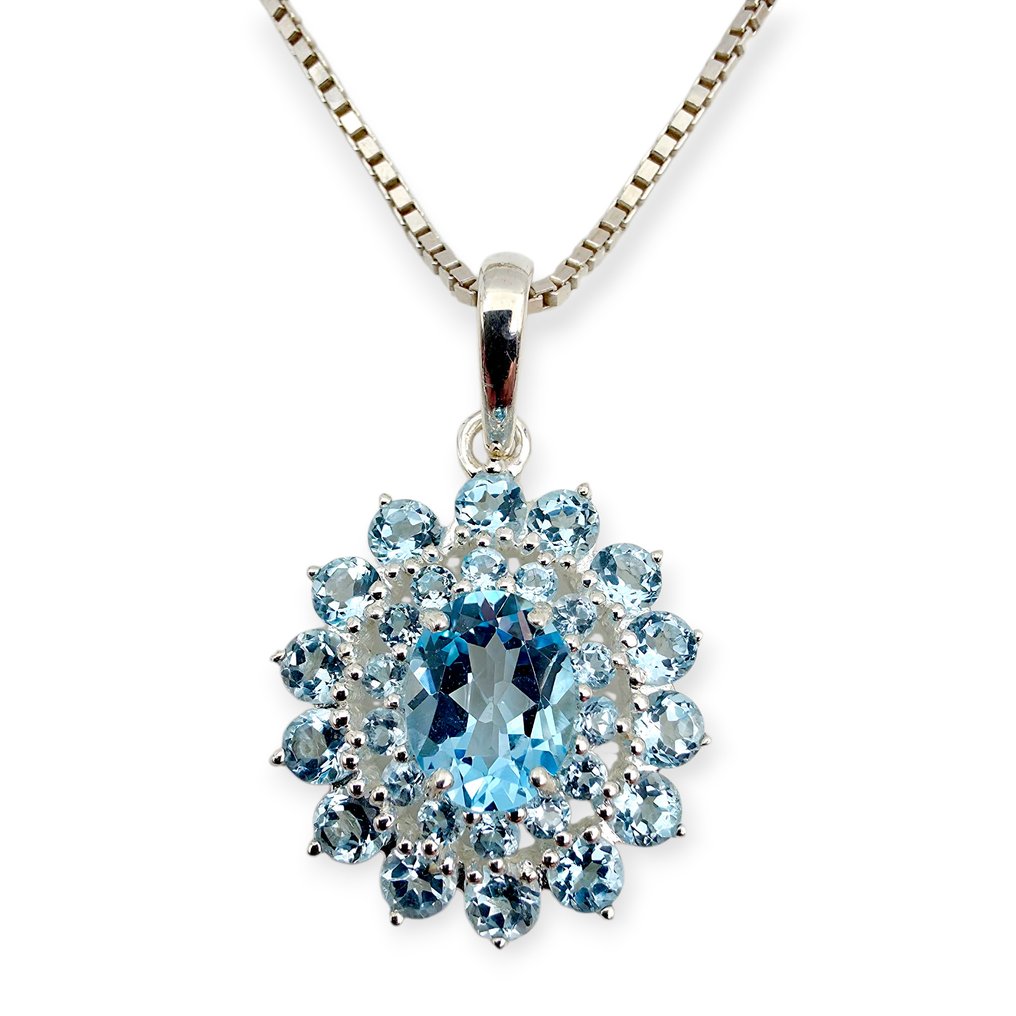 Senza prezzo di riserva - Collana Argento - Topaz (Certificato) #4.3