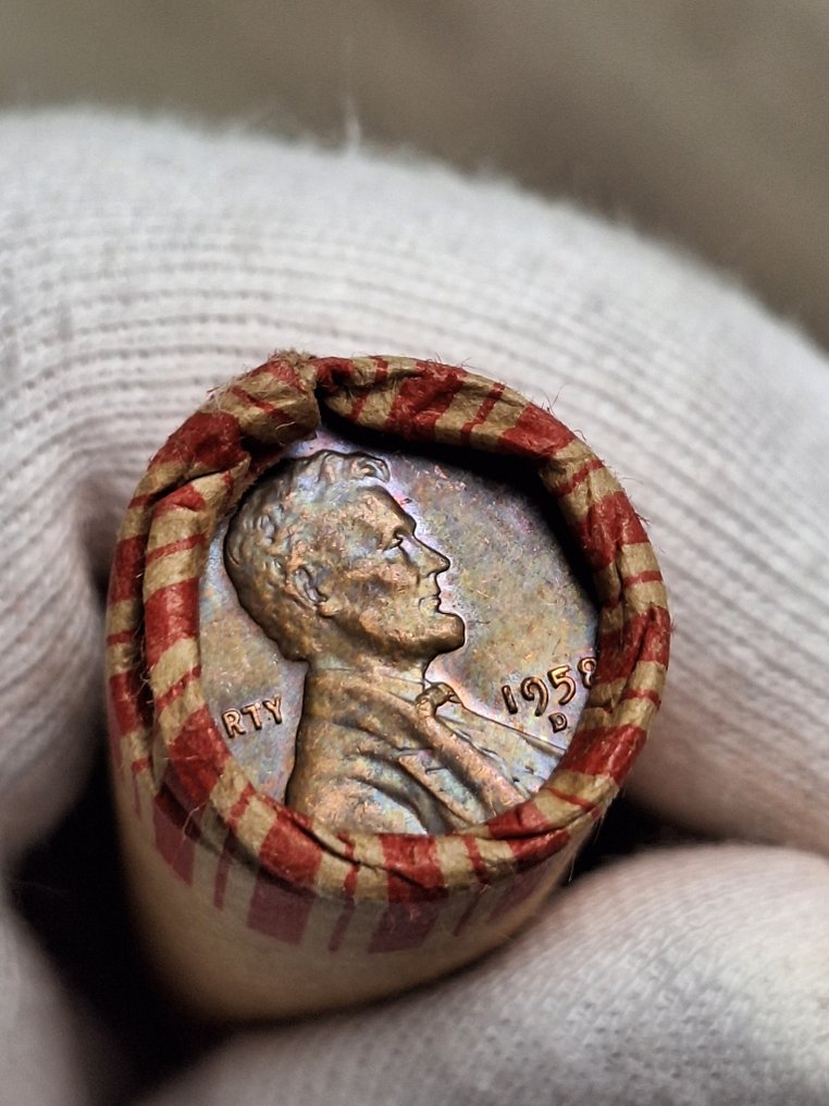 Ηνωμένες Πολιτείες. 1 rol containing Indian Head 1898 on one end/Wheat Cent 1958-D on the other end  (χωρίς τιμή ασφαλείας) #3.2