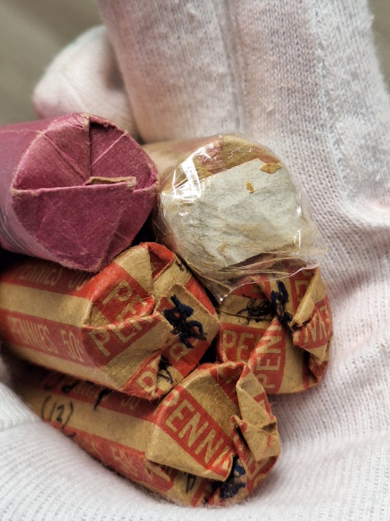 Ηνωμένες Πολιτείες. 50 cents roll 5 old neversearched Cent Rolls whapped in old paper  (χωρίς τιμή ασφαλείας) #3.2