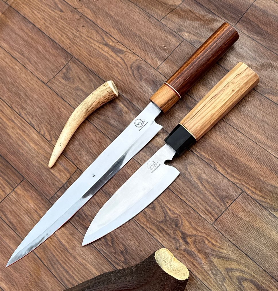 厨刀 - 日式风格。手工厨房刀，厨师刀，非洲木材 10/49 - 亚洲 #1.0