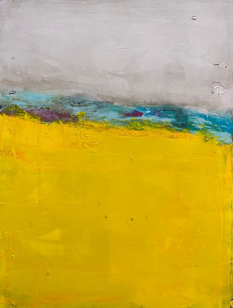 Stefanie Raus - Abstrakte Landschaft gelb II #2.1