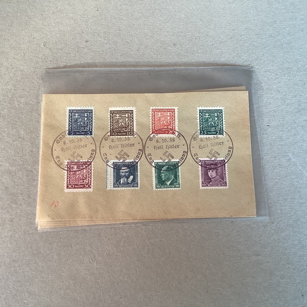 Bohemia ja Moravia 1938 - 70 kirjekuorta ja korttia, joissa on Wir sind frei -leimat – upeaa. - Michel #2.1